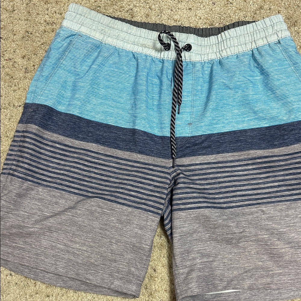Hurley Men's Blue and Gray Swim Shorts with liner